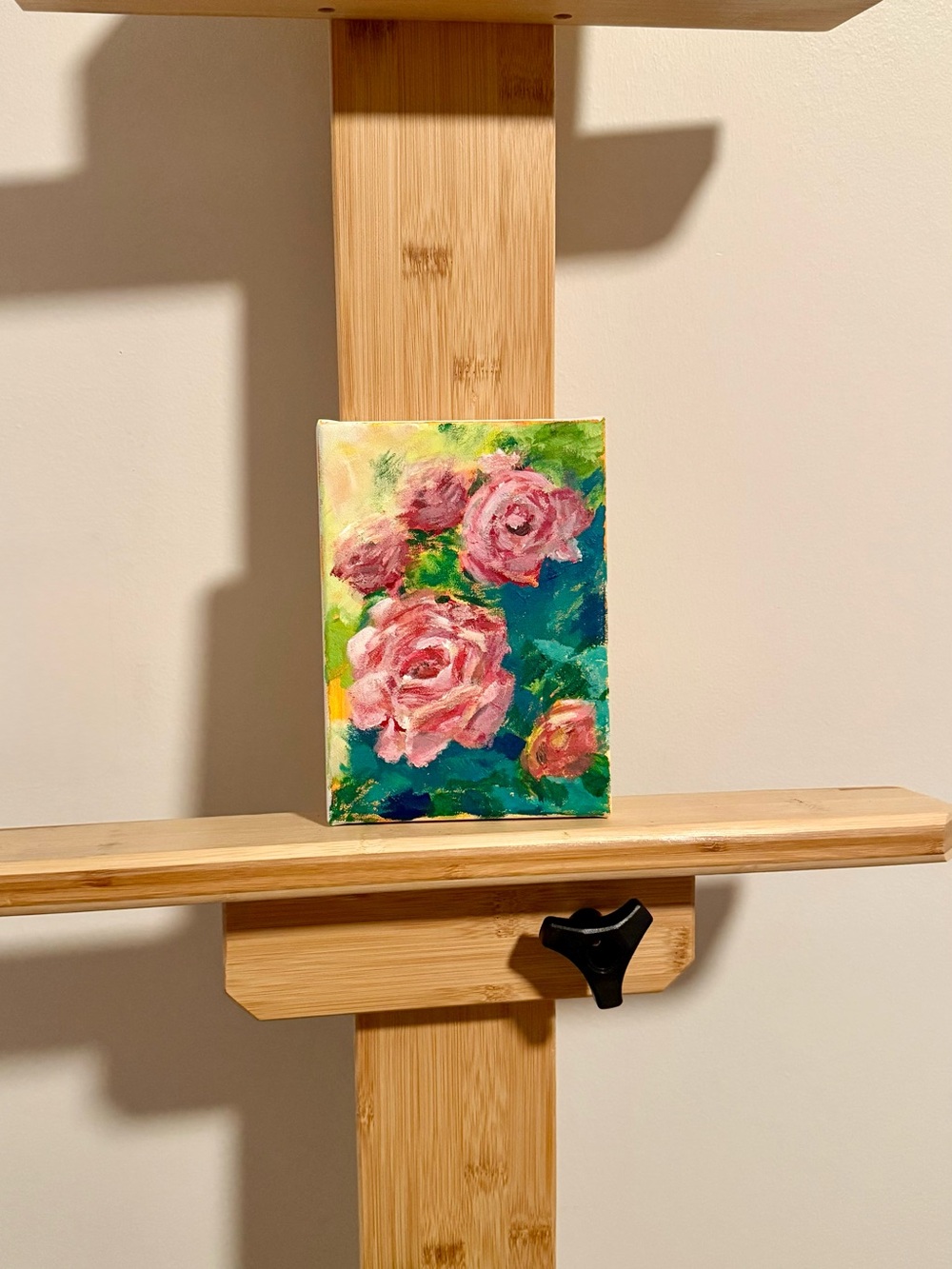 Handpainted Floral Acrylic Painting on Canvas - Roses
